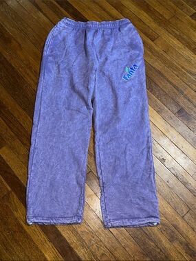 Fanta Unisex Purple Tie Dye Straight Leg Sweatpants, Large